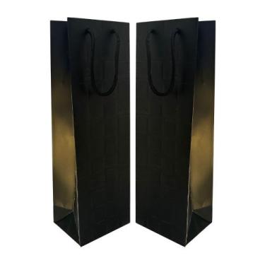 Imagem de Kit 2 Sacola Garrafa Vinho Champagne - Preta Texturizada - VMP
