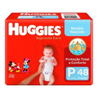 Imagem de Fraldas Huggies Supreme Care - Tam. P 0 a 6kg 48 Unidades