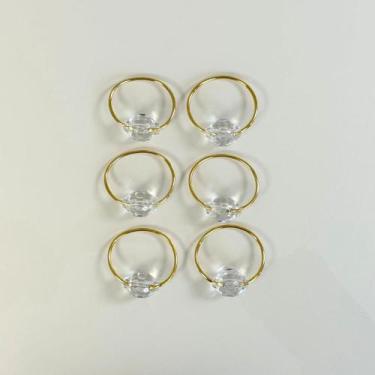 Imagem de Kit 6 Pçs Anel Guardanapo 6 Lugares Cristalino 4x3cm Argola Cor: Doura