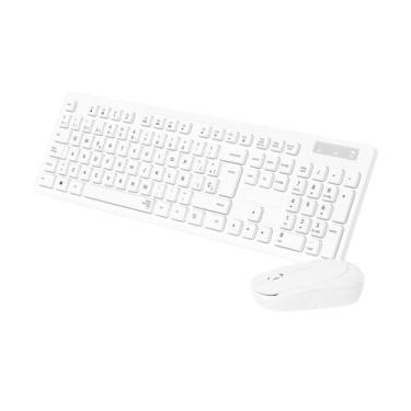 Imagem de Kit Teclado e Mouse Slim Sem Fio Wireless Branco Brazil Pc - BrazilPc
