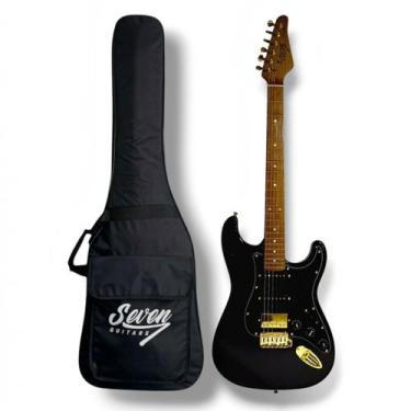 Imagem de Guitarra Strato Seven Sgt270 Preta Traste Inox com Bag - Seven Guitars