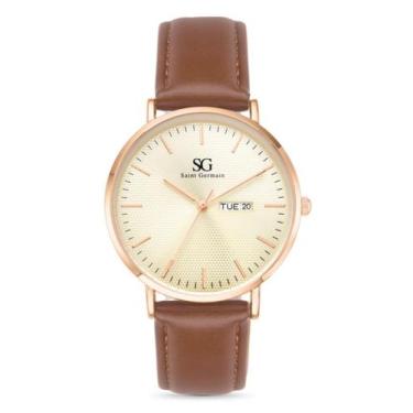 Imagem de Relógio saint germain marrom com fundo visor creme 40mm