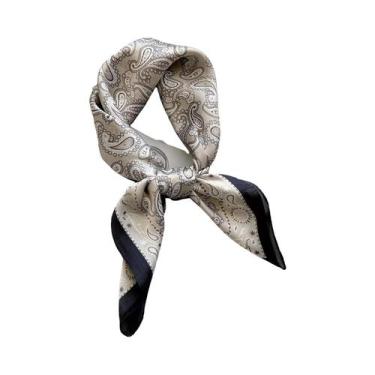Imagem de Lenço De Seda Com Estampa Paisley Para Mulheres, Design Luxuoso, Peque