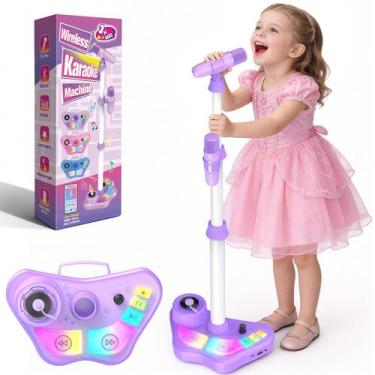 Imagem de Máquina de Karaokê Delighkidz Bluetooth com 2 Microfones Sem Fio para 