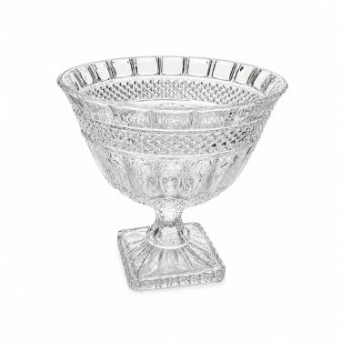 Imagem de Fruteira Centro de Mesa Brandon Porta Sobremesas em Cristal para Decoração de Mesa Transparente Lyor 26CM