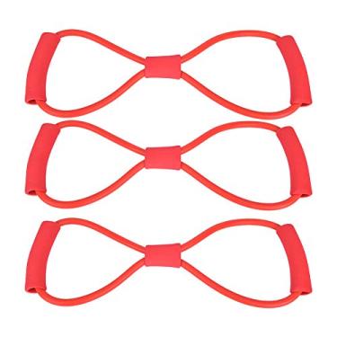 Imagem de Tira de alongamento de exercício, corda de tração 3PCS em forma de 8, modelagem corporal leve e portátil para jovens e idosos(vermelho)