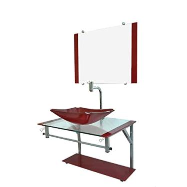 Imagem de Gabinete Vinho 60cm de Vidro Para Banheiro - CC38 - Dahora