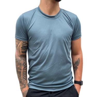 Imagem de Camiseta Dry Fit Treino Masculina Academia Musculação Corrida 100% Poliéster (M, Cinza)