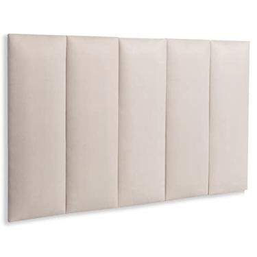 Imagem de Cabeceira Solteiro Modulada Reta Cama Box 100 Cm x 60 Cm Blu Interiores Cor:Suede Creme