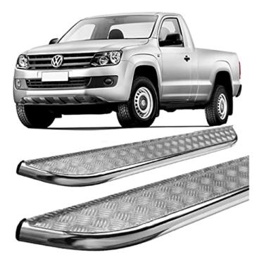 Imagem de Estribo Hozz Compatível com Amarok Chapa Aço Cromado Cabine Simples
