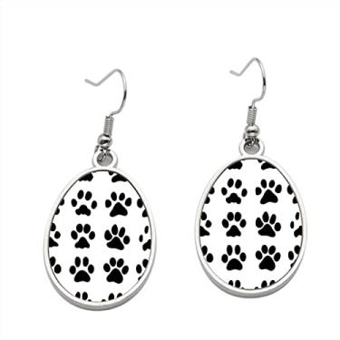 Imagem de Brincos com estampa de patas de gatos – Brincos pendurados para meninas – Presente de festa de aniversário dos namorados, Metal, Sem pedras preciosas
