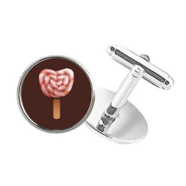 Imagem de DIYthinker Abotoaduras de picolés de sorvete vermelho com botão redondo