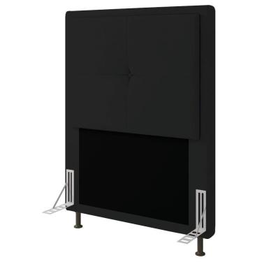 Imagem de Cabeceira Ametista Cama Box Solteiro 90cm Suede Preto