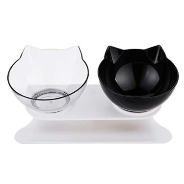 Imagem de burko Tigela De Comida Para Gatos Tigela Básica Inclinada 15° Recipientes De Comida Destacáveis Levantados Com Suporte