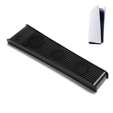 Imagem de Vbestlife Ventilador de resfriamento para PS5, console de jogos USB Cooler com 3 ventiladores para PS5, Plug and Play (preto)