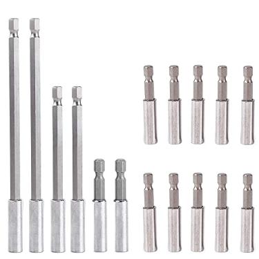 Imagem de Suporte de broca de extensão magnético forte, conjunto de 16 peças, 6,3,4 e 15,2 cm - para brocas, manutenção automotiva, mecânica, uso doméstico, bricolage, trabalho de reparo e muito mais, para segurar pontas e parafusos de chave de fenda