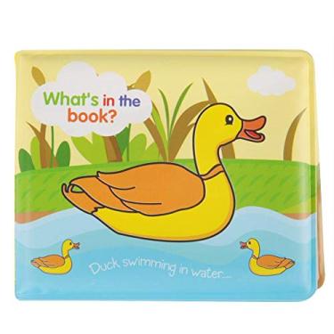 Imagem de Livros de banho Não tóxico EVA e algodão macio Brinquedos de banho para bebês Livros de bebê à prova d'água anti-rasgo Brinquedos para a hora do banho da criança e educação infantil (pato)
