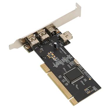 Imagem de Placa Firewire 1394, placa de expansão PCI 3 portas, com 1 faixa PCI Express com canal full duplex de 2,5 GB/s, para PC desktop e aplicação de conexão DV