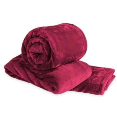 Imagem de Cobertor Manta Casal Padrão Vinho Anti Alérgico Soft