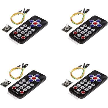 Imagem de Treedix Kit de controle remoto infravermelho, 4 peças, módulo sensor 38KHZ, controle remoto compatível com Arduino