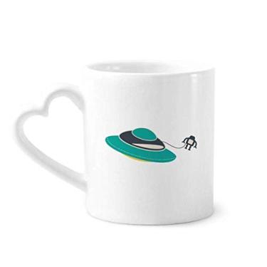 Imagem de Caneca Universe Alien Monster UFO café cerâmica copo de coração de vidro