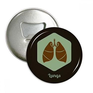 Imagem de Órgãos do Corpo Pulmão Abridor de Garrafas Ímã de Geladeira Emblema Multifuncional