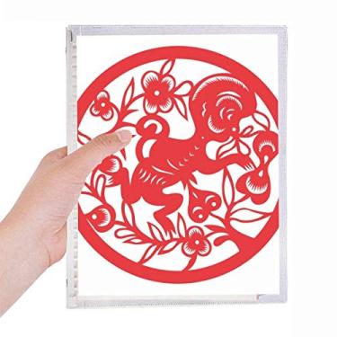 Imagem de Caderno de arte do zodíaco da China com corte de papel, diário de folhas soltas, recarregável, papelaria