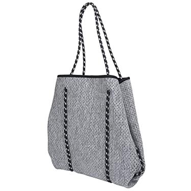 Imagem de bolsa de viagem ao ar livre bolsa de ombro respirável de neoprene bolsa de mão de grande capacidade para viajar(Gray), Bolsa de ombro feminina,