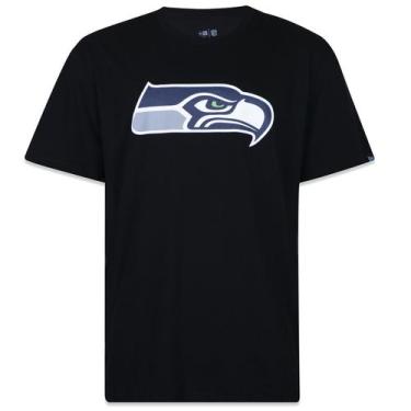 Imagem de Camiseta Plus Size Seattle Seahawks Nfl Branco Preto New Era
