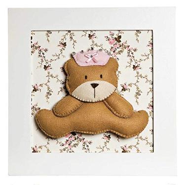 Imagem de Potinho de Mel Quadro Decorativo Ursa Princesa Quarto Bebê Infantil Menina Rosa