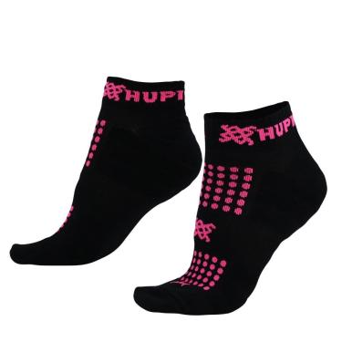 Imagem de Meia Curta para Corrida HUPI - Running Pro Preto/Rosa, Cor: PRETO/ROSA