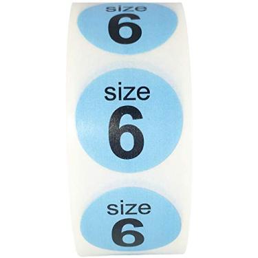 Imagem de Adesivos de tamanho de sapato de 1,9 cm, Blue Size 6, 3/4" Circle