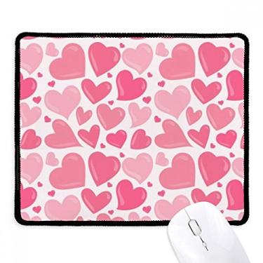 Imagem de Mousepad rosa fofo coração dia dos namorados borda costurada tapete de borracha para jogos