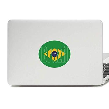 Imagem de Adesivo de notebook com emblema de vinil da bandeira do país do Brasil