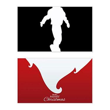 Imagem de Esporte Skateboarding Black Outline Holiday Holiday Merry Christmas Cartões de parabéns Mensagem de Natal