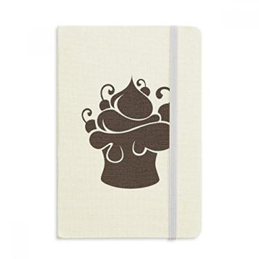 Imagem de Caderno com desenho de sorvete de frutas pretas oficial de tecido capa dura diário clássico