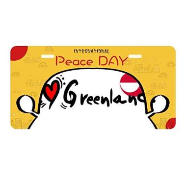 Imagem de DIYthinker I Love Greenland Bandeira da Palavra Amor Ilustração Coração Placa Placa Etiqueta Decoração de Carro Dia da Paz