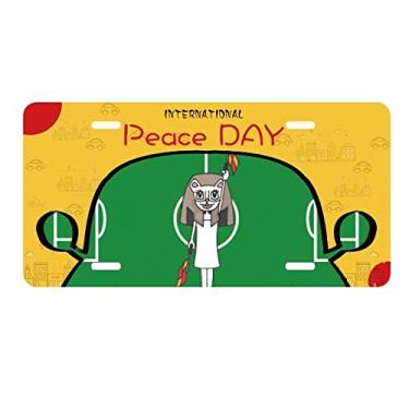 Imagem de DIYthinker Placa de identificação de árbitro Offside Bandeira de árbitro Gato Múmia Placa de carro Decoração Dia da Paz