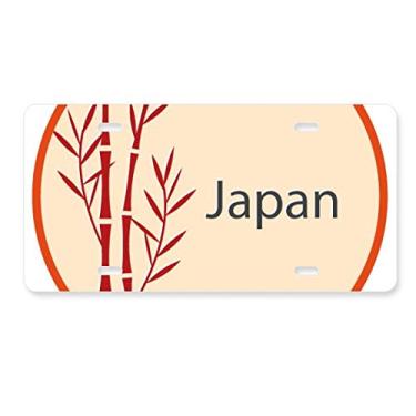 Imagem de DIYthinker Placa de licença com padrão de bambu vermelho da cultura japonesa, etiqueta de aço inoxidável para automóveis