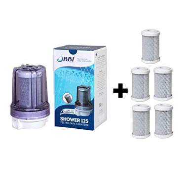 Imagem de Filtro Para Chuveiro Ducha Bbi Shower Transparente Carvão Ativado Remove Cloro Shower125 Anticloro + 5 Refis