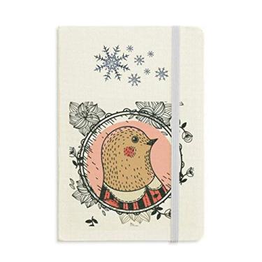 Imagem de Caderno de desenho de folha de pombo, estampa de ilustração de folhas e flocos de neve para inverno