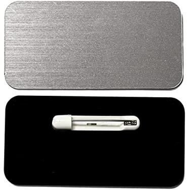 Imagem de Etiqueta de nome/crachá em branco - pacote com 10 - 3,8 cm x 7,6 cm, cantos redondos, pino