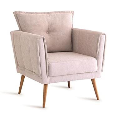 Imagem de Poltrona Decorativa Isadora linho composê pés palito - Poltronas do Sul