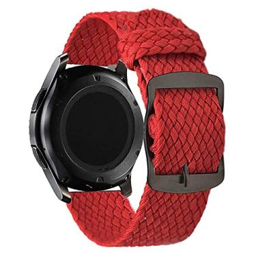 Imagem de Pulseira 22mm Nylon Militar Trançada LTimports, compativel com Galaxy Watch 3 45mm - Galaxy Watch 46mm Sm-R800 - Gear S3 Frontier - GTR 4/3/2 (Vermelho)