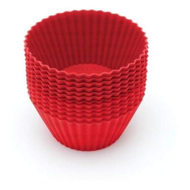 Imagem de Kit 12 Formas Silicone Mini Cupcake Bolo Muffin Assadeira