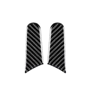 Imagem de UTOYA Adesivo de espelho retrovisor de fibra de carbono de carro preto/vermelho Moldura decorativa, adequado para Porsche MACAN 2014-2021 estilo de carro