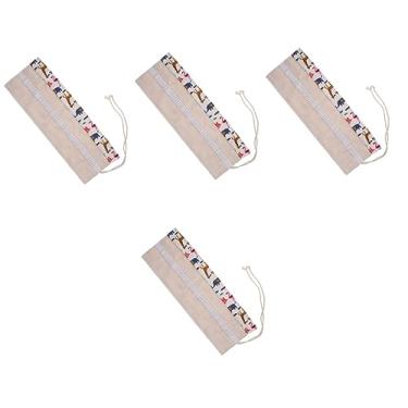 Imagem de Didiseaon Lápis Em Rolo 4Pcs Multifuncional Para Estojo De Pincel Grande Bolsa De Lona Para Estudantes Portátil Para Várias Canetas De Desenho Bolsa Economizadora