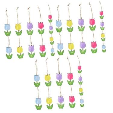 Imagem de PRETYZOOM 36 Peças Decorativas Para Pendurar Recortes De Decoração Para Mães Enfeite De Flor Tulipa Presente De Madeira Dia De Primavera Para Com Etiquetas B Enfeites De Sinal De Páscoa