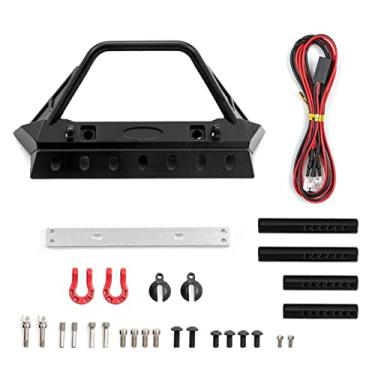 Imagem de SIMBAE Ganchos De Reboque Pára-choques frontal de metal com controle remoto com ganchos de reboque e substituição das luzes para esteira rolante 1/10 com controle remoto TRAX4 Axial SCX10 90046 90047
