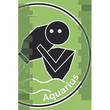 Imagem de Notebook: Aquarius Zodiac Sign Notebook | 120 pages - lined | For astrology and horoscope fans. Notes, journal or diary for observing living together in the zodiac and ascendant.